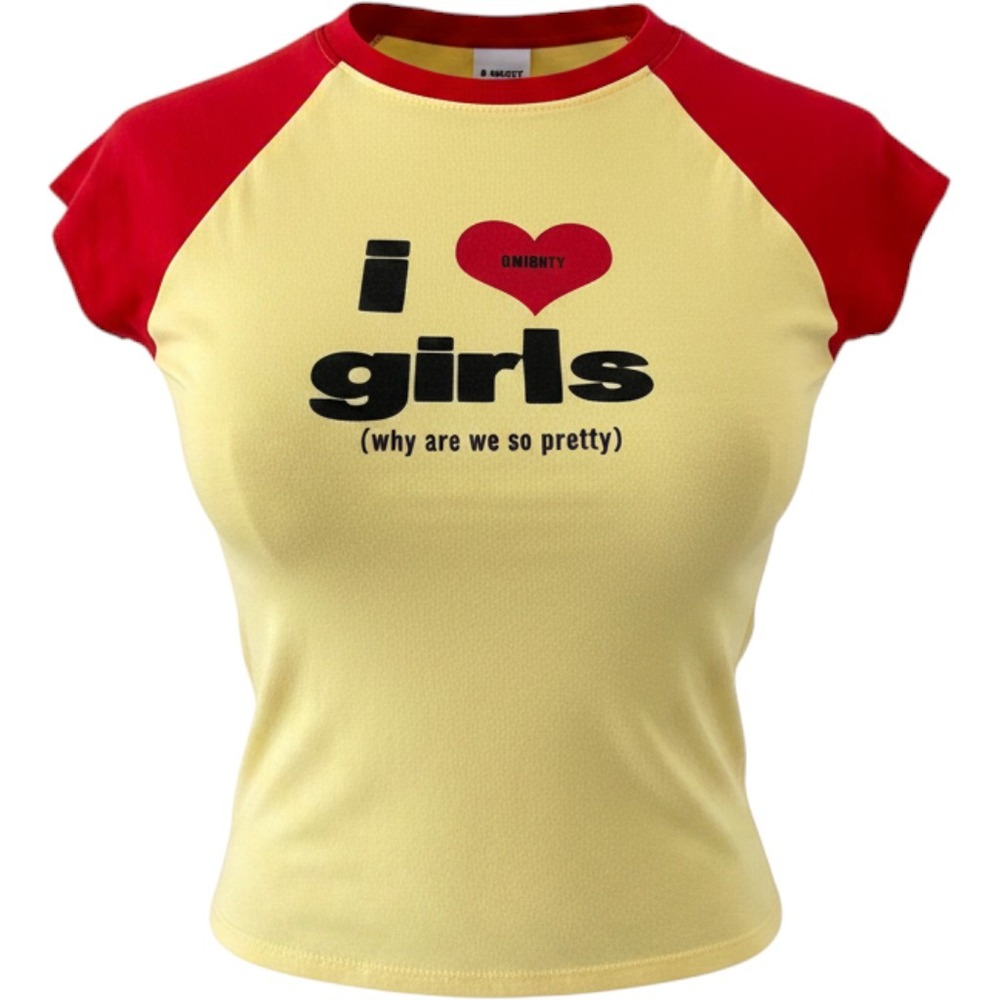 Rare OMIGHTY I ❤️ Girls Why Are We So Pretty Graphic Baby Tee Y2K Size S